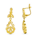9K PENDIENTES ORO AMARILLO CUBANA DOS CUERPOS 27X10 MM CIERRE CATALAN