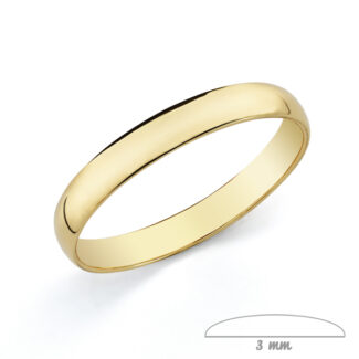9K ALIANZA ORO AMARILLO LISA, ANCHO: 3 MM,