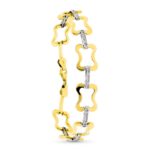9K PULSERA ORO BICOLOR CON CIRCONITA 19CM