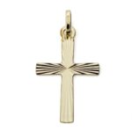9K COLGANTE CRUZ ORO AMARILLO DIAMANTADA SIN CRISTO 25X15 MM