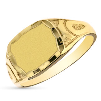 9K SELLO ORO AMARILLO HUECO CADETE TALLADO, ZONA GRABADO: 9X8 MM