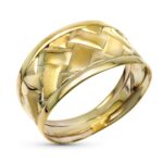9K SORTIJA ORO AMARILLO TRENZADA BORDES EN BRILLO, ANCHO: 11 MM