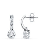 9K PENDIENTES ORO BLANCO CIRCONITA 18X6 MM CIERRE PRESION