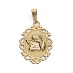 9K MEDALLA ORO AMARILLO ANGEL BURLON 9K CERCO, 23X16 MM