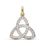 9K COLGANTE ORO BICOLOR CON CIRCONITA TRINIDAD TRINITY 19X19 MM