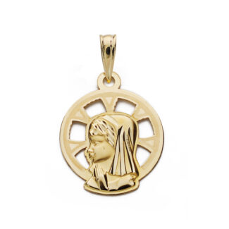 9K MEDALLA ORO AMARILLO VIRGEN NIÑA ,18X14 MM