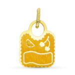 9K COLGANTE ORO AMARILLO BOLSO, 14X10 MM