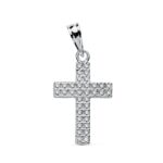 9K CRUZ ORO BLANCO CIRCONITA 20X12 MM