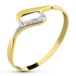 9K SORTIJA ORO BICOLOR MOTIVO CON CIRCONITAS, ANCHO: 5 MM