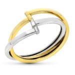 9K SORTIJA ORO BICOLOR BANDAS LISAS BRILLO, ANCHO: 10 MM