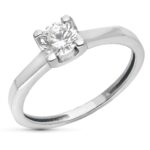 9K SORTIJA SOLITARIO ORO BLANCO SEÑORA CON CIRCONITA 5 MM