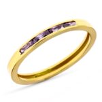 9K SORTIJA ORO AMARILLO CARRIL CON CIRCONITAS AMATISTA, ANCHO: 3 MM