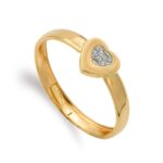 9K SORTIJA ORO AMARILLO CORAZON CON CIRCONITAS, ANCHO: 7MM