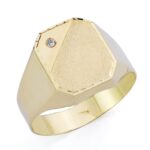 9K SELLO ORO AMARILLO HUECO CON CIRCONITA, ZONA GRABADO: 12X10 MM