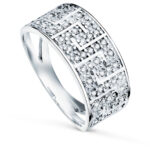 9K SORTIJA ORO BLANCO GRECAS CON CIRCONITAS, ANCHO: 9 MM