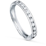 9K SORTIJA ORO BLANCO CON CIRCONITAS REDONDAS EN CARRIL, ANCHO: 2,8 MM