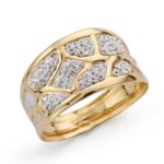 9K SORTIJA ORO AMARILLO CON CIRCONITAS, ANCHO: 11 MM