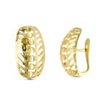 9K PENDIENTES ORO AMARILLO TALLADOS 20X10 MM CIERRE CATALAN