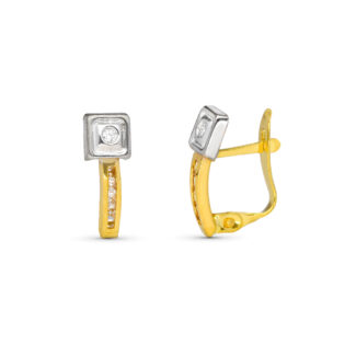 9K PENDIENTES BICOLOR COMUNION CIRCONITA 13X5 MM CATALAN