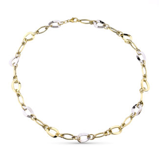 9K COLLAR ORO BICOLOR 45CM