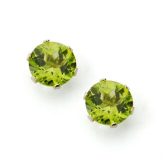 9K PENDIENTES ORO AMARILLO OLIVINA 6,00 MM 1,86 QTS, CIERRE PRESION