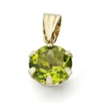 9K COLGANTE ORO AMARILLO OLIVINA 1,95 QTS CON 6 GARRAS 8X8 MM