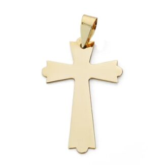 9K CRUZ ORO AMARILLO SIN CRISTO 25X16 MM
