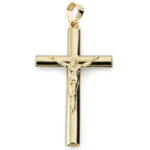 9K CRUZ ORO AMARILLO CRISTO OVAL 34X20 MM