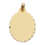 9K PLACA CHAPA OVAL ORO AMARILLO MATE TALLADA 34X23 MM