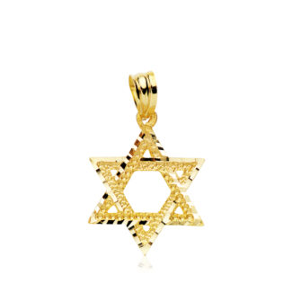 18K COLGANTE ORO AMARILLO ESTRELLA DE DAVID, 22 X 17 MM