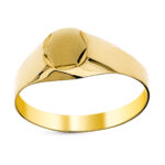 9K SELLO BEBE ORO AMARILLO HUECO TALLADO, ZONA GRABADO: 5 MM