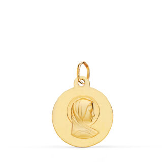 9K MEDALLA ORO AMARILLO MARIA FRANCESA MATIZADA 16MM