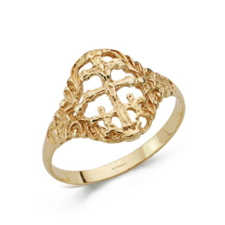 18K SORTIJA ORO AMARILLO CRUZ CARAVACA