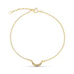 9K PULSERA ORO AMARILLO 16CM EXTENSION 18XM LUNA DIAMANTES 8X4 MM 0,034 CTS