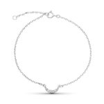 9K PULSERA ORO BLANCO LUNA DIAMANTES 0,034 CTS 18CM REDUCCION A 16CM