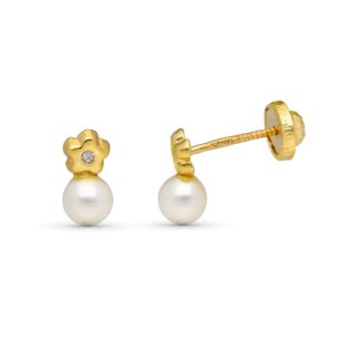 9K PENDIENTES ORO AMARILLO DIAMANTES 9X5 MM 0,02 CTS SI-H TUERCA