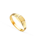 18K SELLO ORO AMARILLO HUECO BEBE O MEÑIQUE RECTANGULAR, ZONA GRABADO 5X4 MM