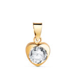 18K COLGANTE ORO AMARILLO CORAZON CON CIRCONITA, MEDIDA: 7,5 X 7,5 MM