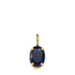 18K COLGANTE ORO AMARILLO OVAL PIEDRA COLOR AZUL 7 X 5 MM,