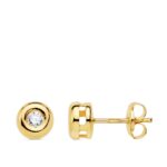 18K PENDIENTES CHATON ORO AMARILLO DIAMANTES LABORATORIO 0,200 QTS VS2-G, MEDIDA: 6,5 X 6,5 MM, CIERRE PRESION