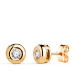 18K PENDIENTES ORO AMARILLO DIAMANTES LABORATORIO 3,40 MM 0,300 QTS VS2-G, MEDIDA: 7X7 MM, CIERRE PRESION