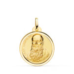 18K MEDALLA ORO AMARILLO FRAY LEOPOLDO BISEL 22 MM
