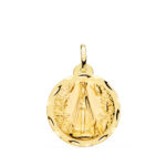9K MEDALLA ORO AMARILLO VIRGEN NUESTRA SEÑORA DE BEGOÑA TALLADA 20 MM