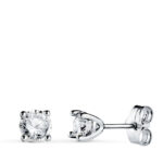 18K PENDIENTES ORO BLANCO DIAMANTES LABORATORIO TALLA BRILLANTE 4,5MM 0,600 QTS, VS2-G, 4,5X4,5 MM CIERRE PRESION