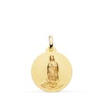 18K MEDALLA ORO AMARILLO VIRGEN DE GUADALUPE LISA MATIZADA 18MM