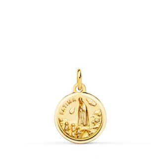 9K MEDALLA ORO AMARILLO VIRGEN DE FATIMA BISEL 14 MM