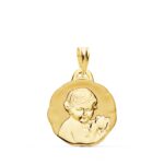 18K MEDALLA ORO AMARILLO ANGEL QUERUBIN BRILLO 19 MM