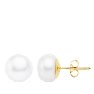 18K PENDIENTES PERLA CULTIVADA BARROCA 10 A 11 MM CIERRE PRESION