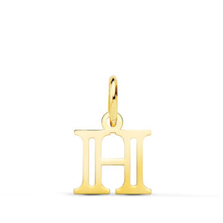 18K COLGANTE ORO AMARILLO LETRA " H ". MEDIDA: 11 X 10 MM