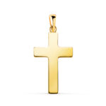 18K CRUZ ORO AMARILLO LISA HUECA PALO RECTANGULAR BRILLO. 23 X 14 MM. GROSOR: 1,5 MM